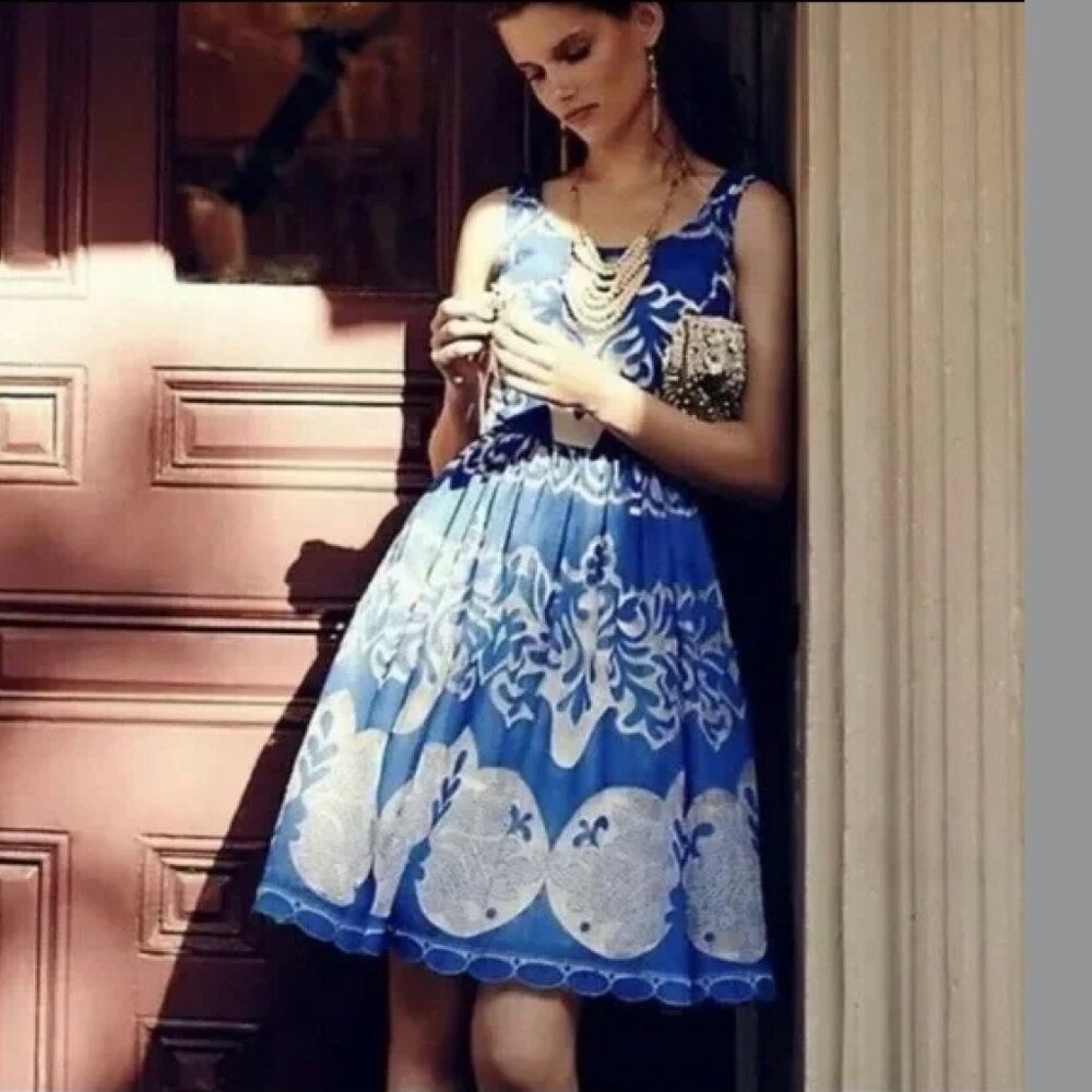 Anthropologie Blue and White Plenty by Tracy Reese Dress